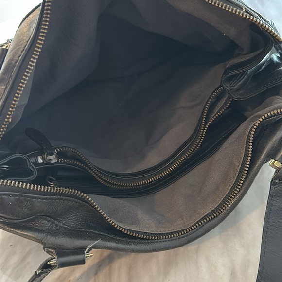 Cole Haan Black Leather Handbag Shoulder Tote Buckle Y2K - Picture 6 of 10